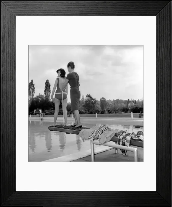 Framed Print : Judy Roberts who has an unusual job she is a swimming costume tester Framed Print : Judy Roberts who has an unusual job she is a swimming costume tester