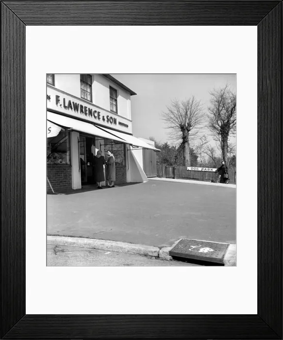 Framed Print : Dog owners leave their dogs in the Dog Park at F. Lawrence and Sons a Eastbourne butcher Framed Print : Dog owners leave their dogs in the Dog Park at F. Lawrence and Sons a Eastbourne butcher