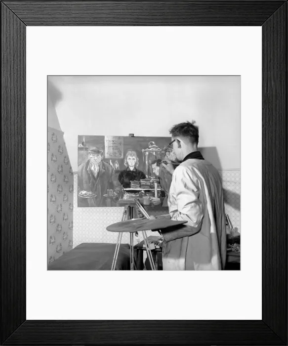 Framed Print : Artist P. J. Clare at work in his studio. 1957 Framed Print : Artist P. J. Clare at work in his studio. 1957