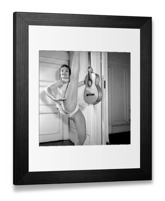 Framed Print : Show dancer Margot Pritchard seen here performing with a guitar. 1958 Framed Print : Show dancer Margot Pritchard seen here performing with a guitar. 1958