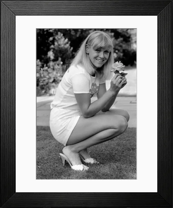 Framed Print : British womens number one tennis player Sue Barker relaxes during a photo shoot