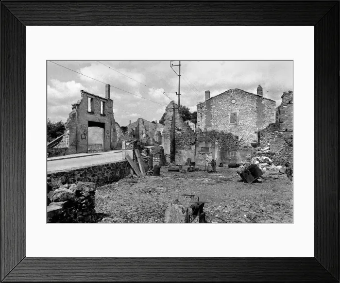 Framed Print : General views of the village of Oradour-Sur-Glane in South-Western France where Framed Print : General views of the village of Oradour-Sur-Glane in South-Western France where