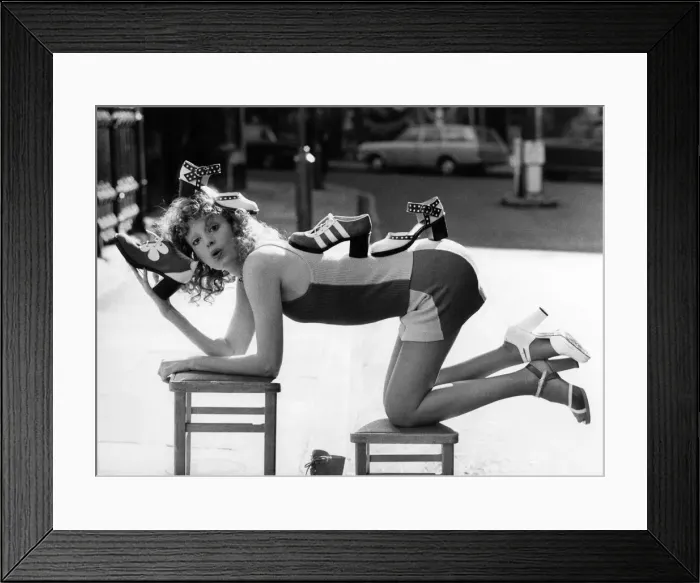 Framed Print : When you have a range of shoes to photograph, and pretty girl to model them for you Framed Print : When you have a range of shoes to photograph, and pretty girl to model them for you