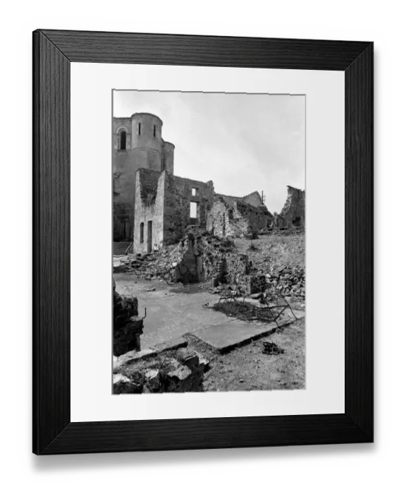 Framed Print : General views of the village of Oradour-Sur-Glane in South-Western France where