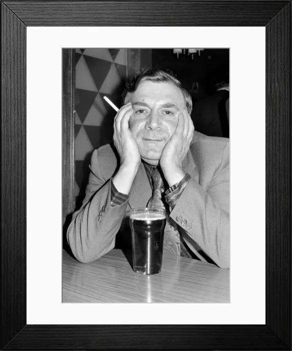 Framed Print : Andy Bradley enjoying his pint and a fag in the local before the chancellor puts up