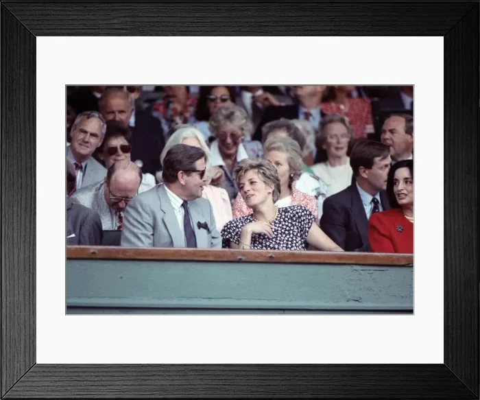 Framed Print : Princes Diana attends the Mens Singles Final between Michael Stich Framed Print : Princes Diana attends the Mens Singles Final between Michael Stich