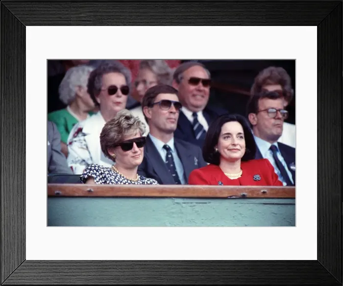 Framed Print : Princes Diana attends the Mens Singles Final between Michael Stich Framed Print : Princes Diana attends the Mens Singles Final between Michael Stich
