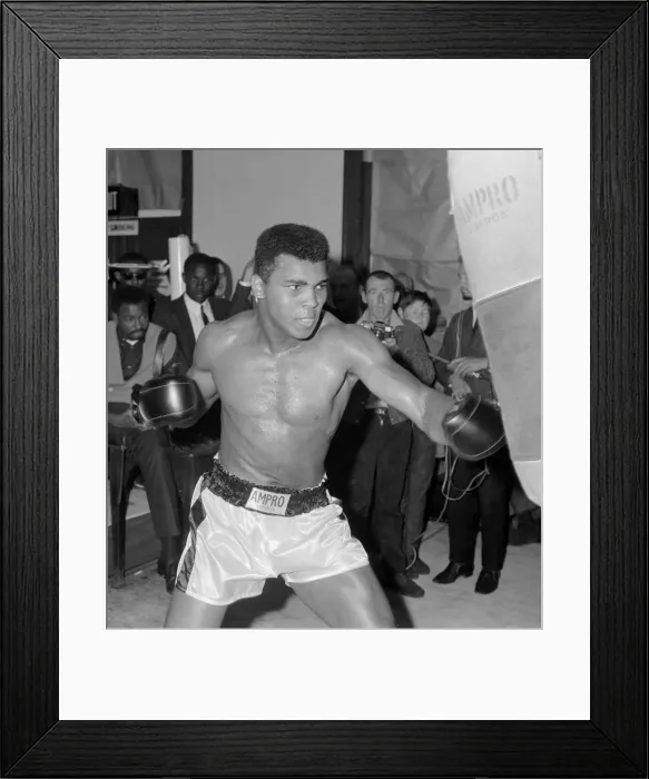 Framed Print : Muhammad Ali (Cassius Clay) training at the B. B. B. of C gym Framed Print : Muhammad Ali (Cassius Clay) training at the B. B. B. of C gym