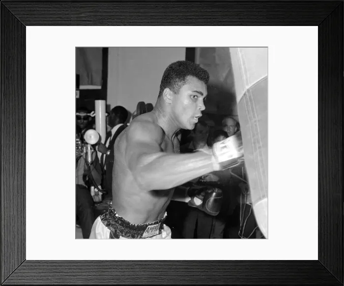 Framed Print : Muhammad Ali (Cassius Clay) training at the B. B. B. of C gym