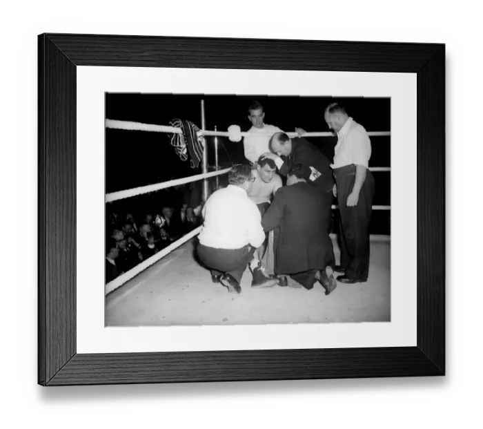 Framed Print : Joe Erskine Boxer sits in his corner after being knocked out in the first round