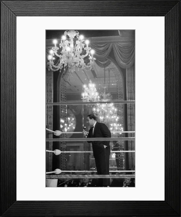Framed Print : Rocky Marciano January 1962 at The Cafe Royal in London talking to members of Framed Print : Rocky Marciano January 1962 at The Cafe Royal in London talking to members of