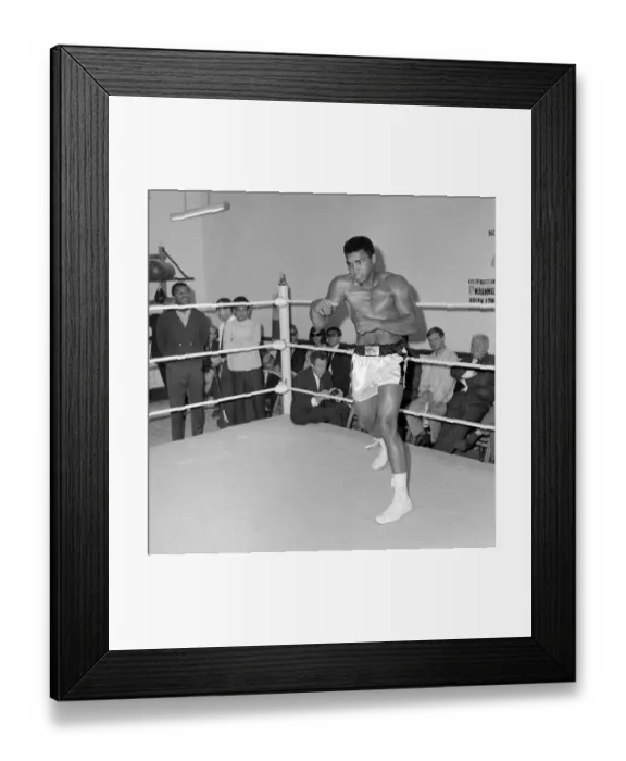Framed Print : Muhammad Ali (Cassius Clay) training at the B. B. B. of C gym Framed Print : Muhammad Ali (Cassius Clay) training at the B. B. B. of C gym