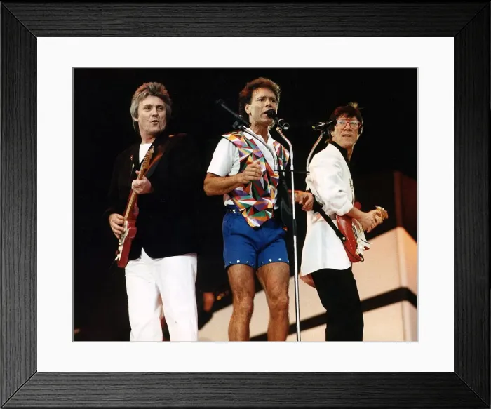 Framed Print : Cliff Richard & The Shadows on stage Music Framed Print : Cliff Richard & The Shadows on stage Music