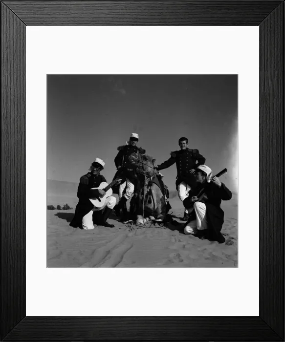 Framed Print : The Shadows with Henry the camel of location for the film Wonderful Life on the Canary