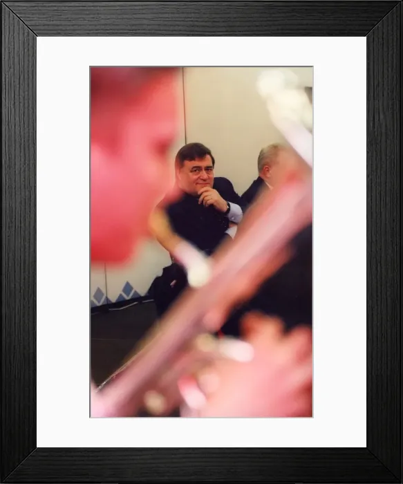 Framed Print : John Prescott listens to Martin Armstrong, solo trumpet player Framed Print : John Prescott listens to Martin Armstrong, solo trumpet player