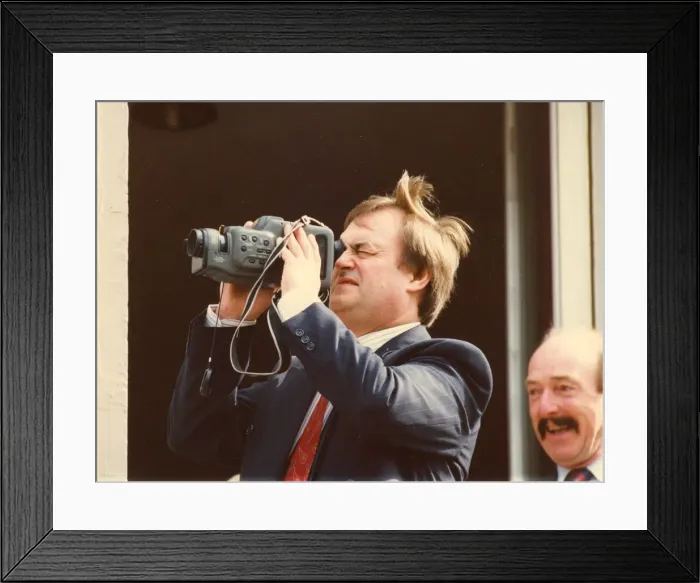 Framed Print : John Prescott with video camera Framed Print : John Prescott with video camera