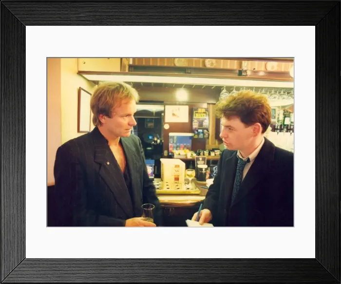 Framed Print : Lib - Singer / songwriter Sting takes a break from rehearsals in Jesmond, Newcastle Framed Print : Lib - Singer / songwriter Sting takes a break from rehearsals in Jesmond, Newcastle