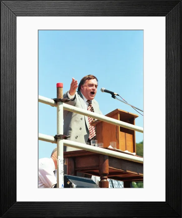 Framed Print : John Prescott at the 1999 Durham Miners Gala Framed Print : John Prescott at the 1999 Durham Miners Gala