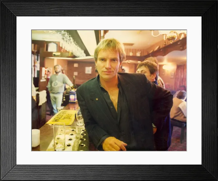 Framed Print : Lib - Singer  /  songwriter Sting takes a break from rehearsals in Jesmond, Newcastle