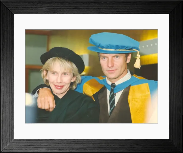 Framed Print : Lib - Singer  /  songwriter Sting receiving his Honorary Doctorate of Music from
