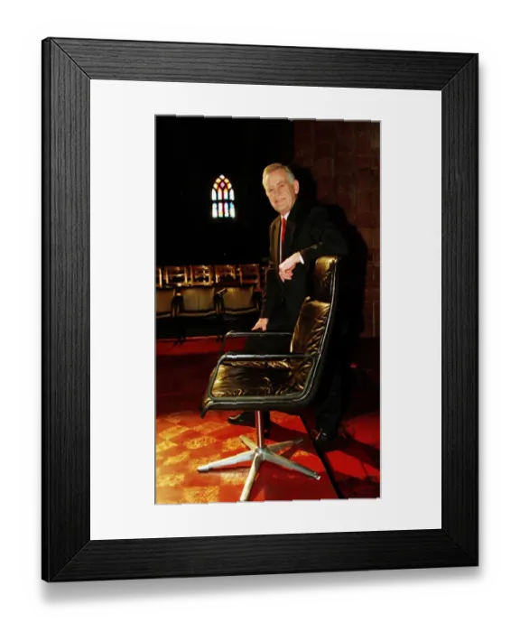Framed Print : MAGNUS MAGNUSSON THE SCENE IS SET WITH THE MASTERMIND CHAIR IN PLACE IN ST MAGNUS Framed Print : MAGNUS MAGNUSSON THE SCENE IS SET WITH THE MASTERMIND CHAIR IN PLACE IN ST MAGNUS