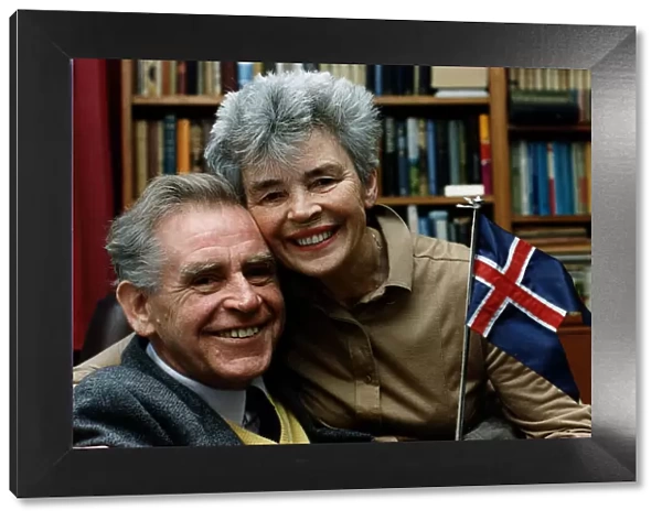 Magnus Magnusson with his wife Mamie Television presenter