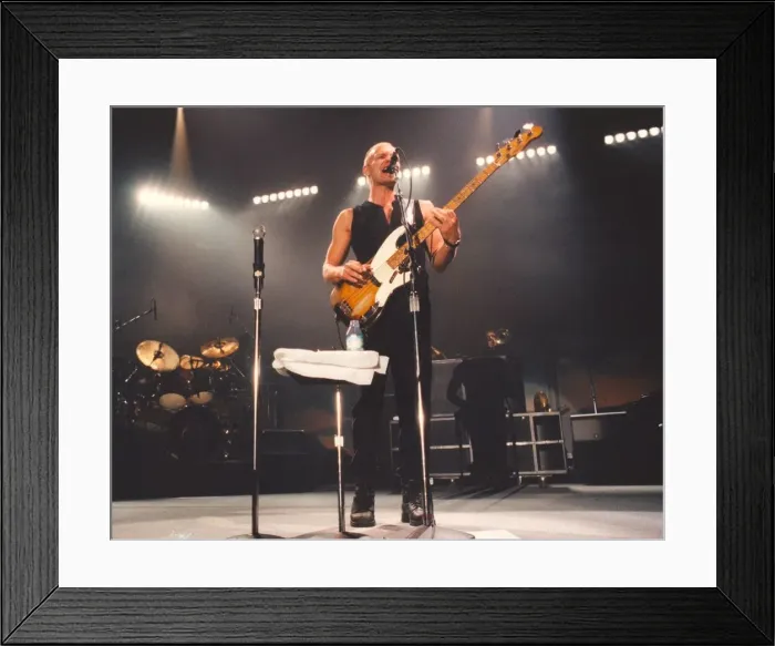 Framed Print : Lib - Singer / songwriter Sting in concert at the Newcastle Arena, 24th November 1996 Framed Print : Lib - Singer / songwriter Sting in concert at the Newcastle Arena, 24th November 1996