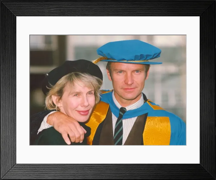 Framed Print : Lib - Singer  /  songwriter Sting receiving his Honorary Doctorate of Music from
