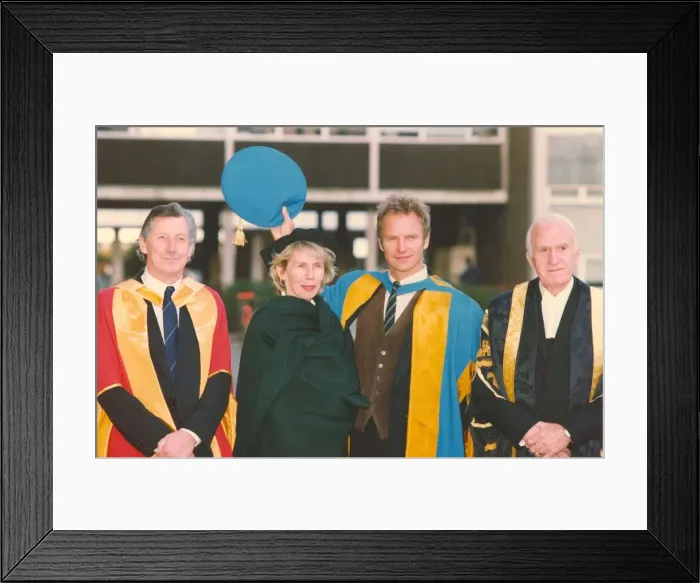 Framed Print : Lib - Singer  /  songwriter Sting receiving his Honorary Doctorate of Music from