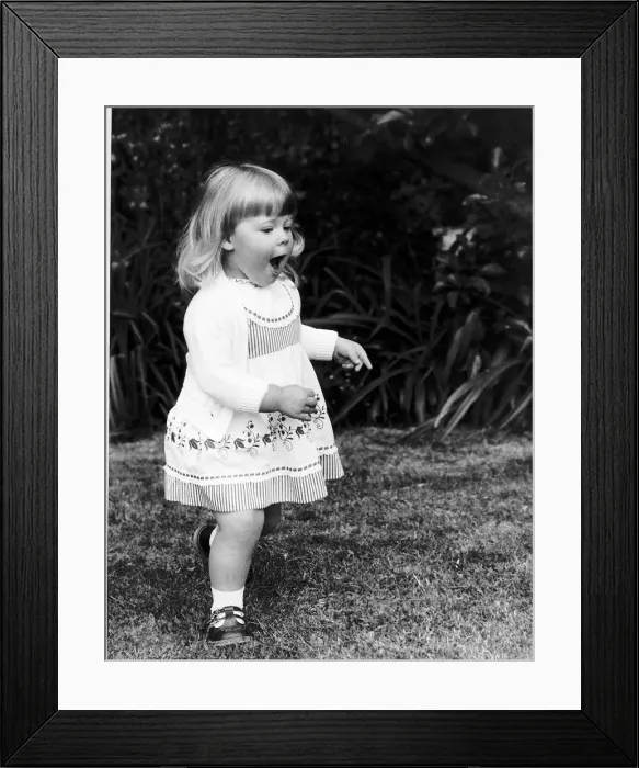 Framed Print : Louise Brown the first test tube baby in the world in the garden at home dbase Framed Print : Louise Brown the first test tube baby in the world in the garden at home dbase