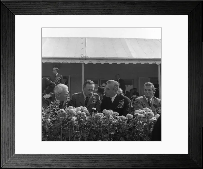 Framed Print : Earl Mountbatten 1959 Earl Mountbatten 1959 L -R Air Marshall Sir Dermot