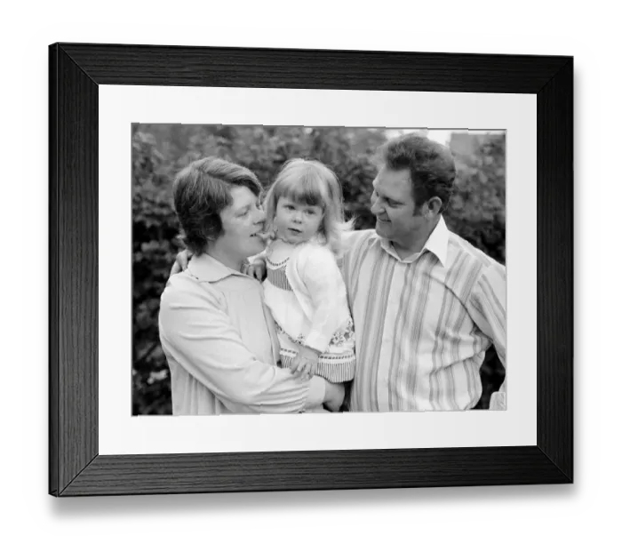 Framed Print : Louise Brown and her parents Lesley and John Brown at home in Bristol Louise was Framed Print : Louise Brown and her parents Lesley and John Brown at home in Bristol Louise was