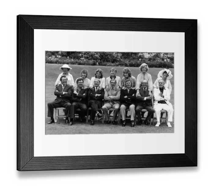 Framed Print : Thames Television stars with their wives 1980