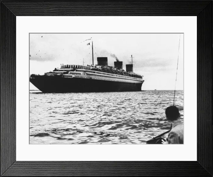 Framed Print : Ocean Liner The Normandie starting off on a Trans-Atlantic voyage Framed Print : Ocean Liner The Normandie starting off on a Trans-Atlantic voyage