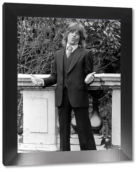 Robert Askwith modelling a suit. 9th November 1978
