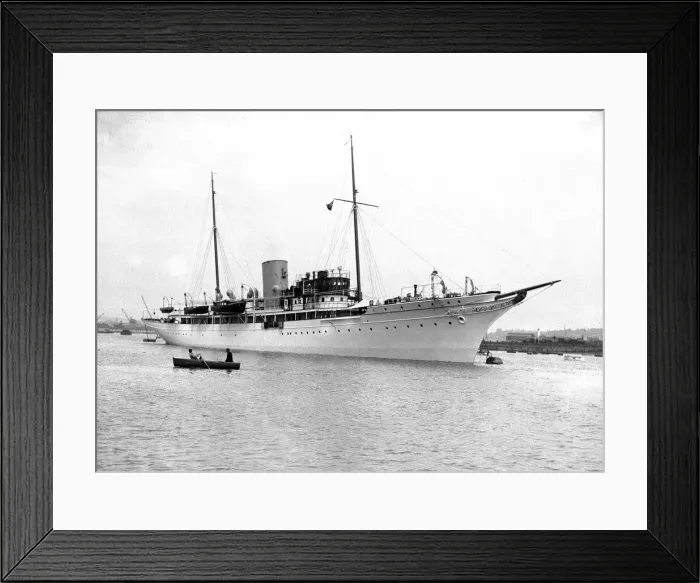 Framed Print : The steam yacht Nahlin, owned by Lady Henrietta Yule of Hanstead House, Bricket Wood Framed Print : The steam yacht Nahlin, owned by Lady Henrietta Yule of Hanstead House, Bricket Wood