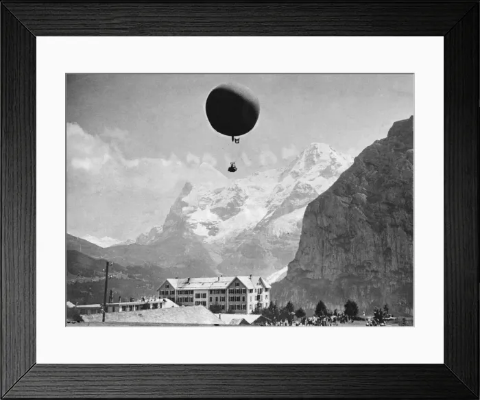 Framed Print : Mr. Console, a Daily Mirror staff photographer flew across the Alps in a balloon in Framed Print : Mr. Console, a Daily Mirror staff photographer flew across the Alps in a balloon in