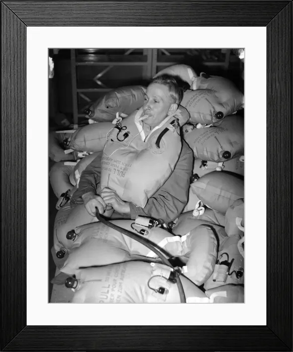 Framed Print : 51 year old George May, blower-up of Frankenstein Lifebelts OPS him on his 50 Framed Print : 51 year old George May, blower-up of Frankenstein Lifebelts OPS him on his 50