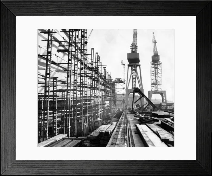 Framed Print : Tall cranes are a symbol of South Shields and of Redheads shipyard Framed Print : Tall cranes are a symbol of South Shields and of Redheads shipyard