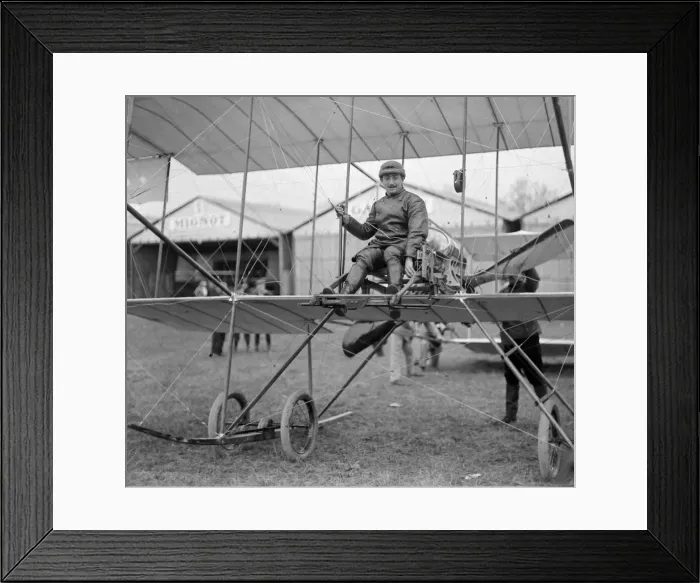 Framed Print : Louis Paulhan at controls of his Henri Farman biplane circa1910 seen here at an Framed Print : Louis Paulhan at controls of his Henri Farman biplane circa1910 seen here at an