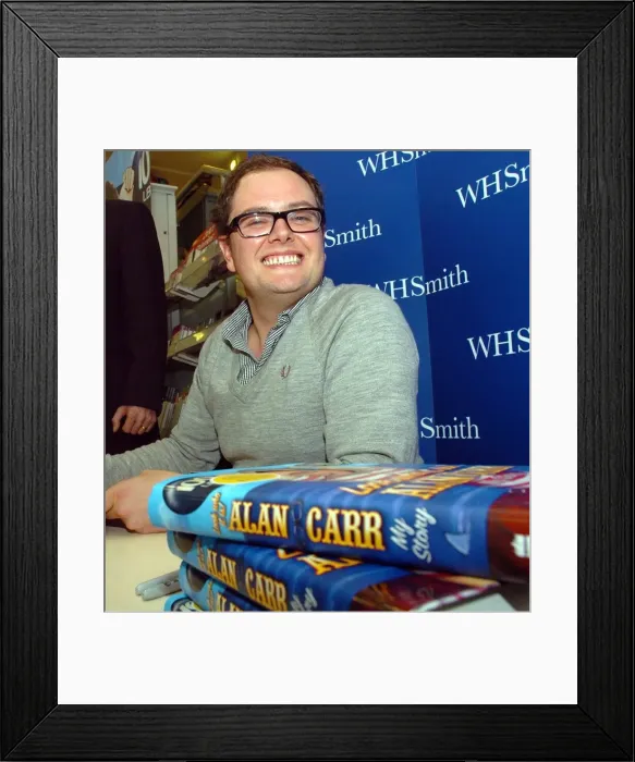 Framed Print : Comedian Alan Carr who was in WH Smith, Newcastle to sign copies of his book Framed Print : Comedian Alan Carr who was in WH Smith, Newcastle to sign copies of his book