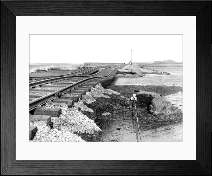 Framed Print : The railway between Maryport and Whithaven will be closed for several days because high