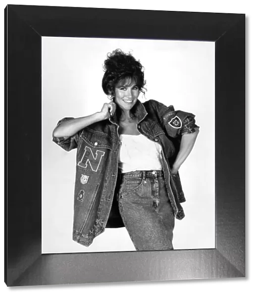 Top model: Linda Lusardi modelling a denim coat. February 1987 P035551