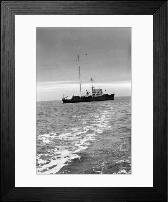 Framed Print : Radio London: Pirate Radio Station. General scene around the Motor Vessel Galaxy which is