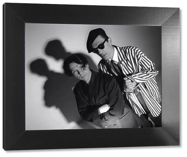 Brothers Russell Mael and Ron Mael of the Sparks pop group pose for a photograph
