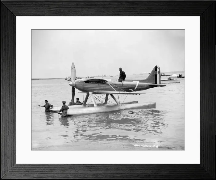 Framed Print : Supermarine at the Schneider Trophy, 1931. Flight Lieutenant Stainforth in the plane Framed Print : Supermarine at the Schneider Trophy, 1931. Flight Lieutenant Stainforth in the plane