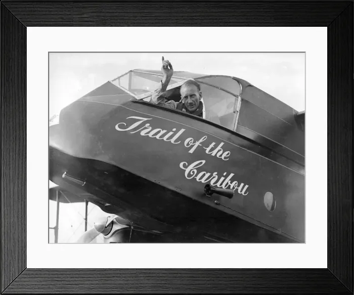 Framed Print : The De Havilland Dragon Trail of the Caribou with pilot Captain Leonard Reid Framed Print : The De Havilland Dragon Trail of the Caribou with pilot Captain Leonard Reid