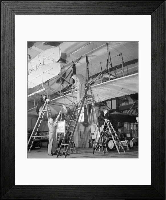 Framed Print : A Wight Brothers Kitty Hawk aeroplane replica being constructed Framed Print : A Wight Brothers Kitty Hawk aeroplane replica being constructed