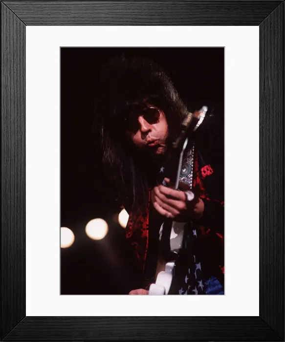 Framed Print : Richie Sambora - Guitarist of Bon Jovi Pop Group in concert with the band at Wembley in