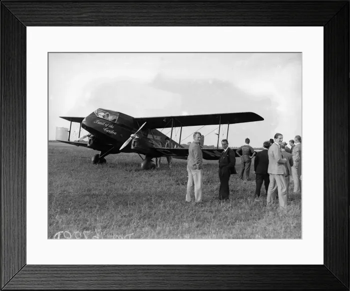 Framed Print : The De Havilland Dragon Trail of the Caribou with pilots Captain Leonard Reid Framed Print : The De Havilland Dragon Trail of the Caribou with pilots Captain Leonard Reid